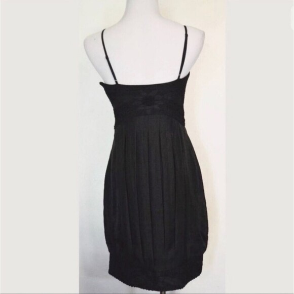 Sue Wong Crochet Lace Black Satin Dress Bubble Pleated 4 - Picture 3 of 6